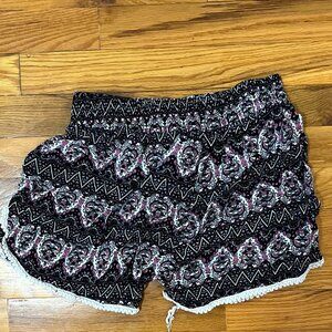 Mixed print lounging shorts